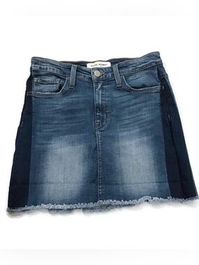 Flying Monkey Platinum Distressed Denim Jean Mini Skirt Size 26